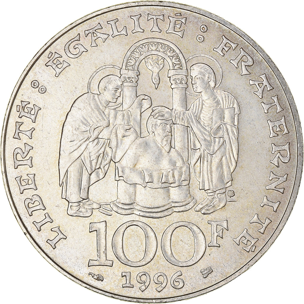 Coin, France, Clovis, 100 Francs, 1996, AU(55-58), Silver, KM:1180, Gadoury:953