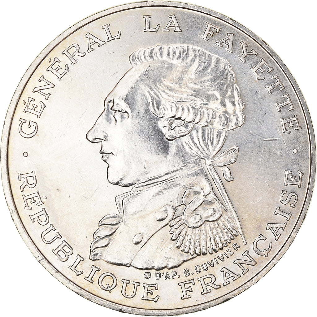 Coin, France, Lafayette, 100 Francs, 1987, AU(55-58), Silver, KM:962