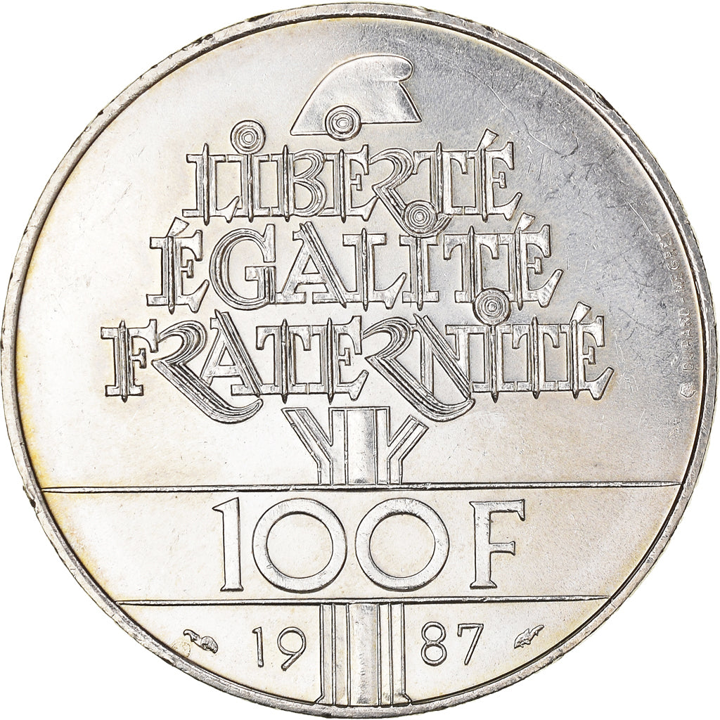 Coin, France, Lafayette, 100 Francs, 1987, AU(55-58), Silver, KM:962