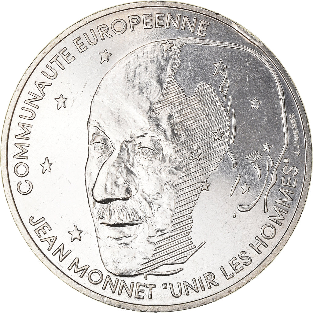 Moneta, Francia, Jean Monnet, 100 Francs, 1992, SPL-, Argento, KM:1120