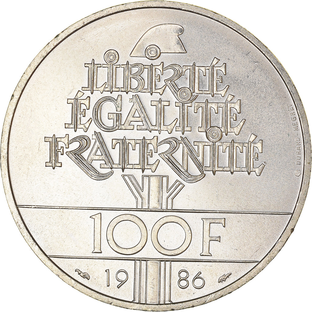 Moneta, Francia, Statue de la Liberté, 100 Francs, 1986, SPL-, Argento, KM:960