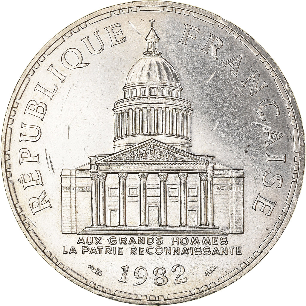 Coin, France, Panthéon, 100 Francs, 1982, Paris, AU(55-58), Silver, KM:951.1