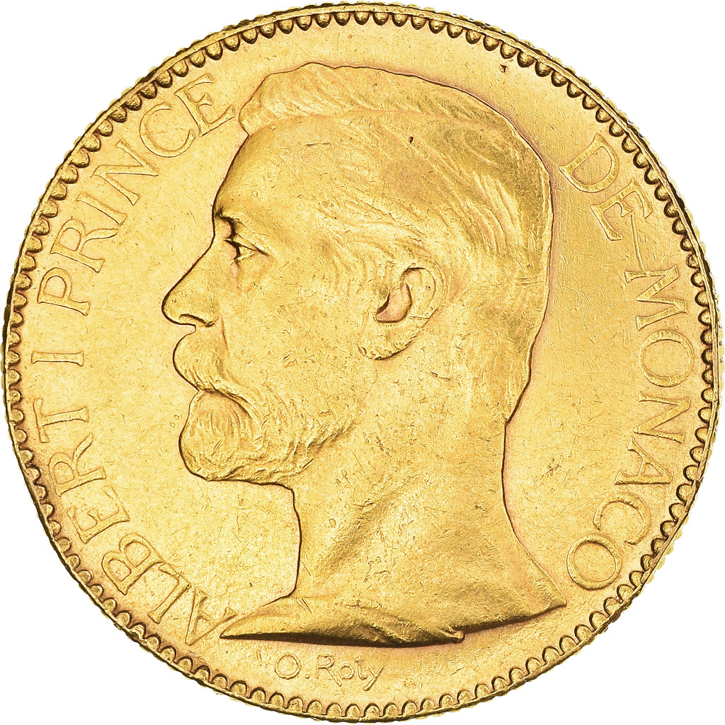 Coin, Monaco, Albert I, 100 Francs, Cent, 1891, Paris, AU(50-53), Gold, KM:105