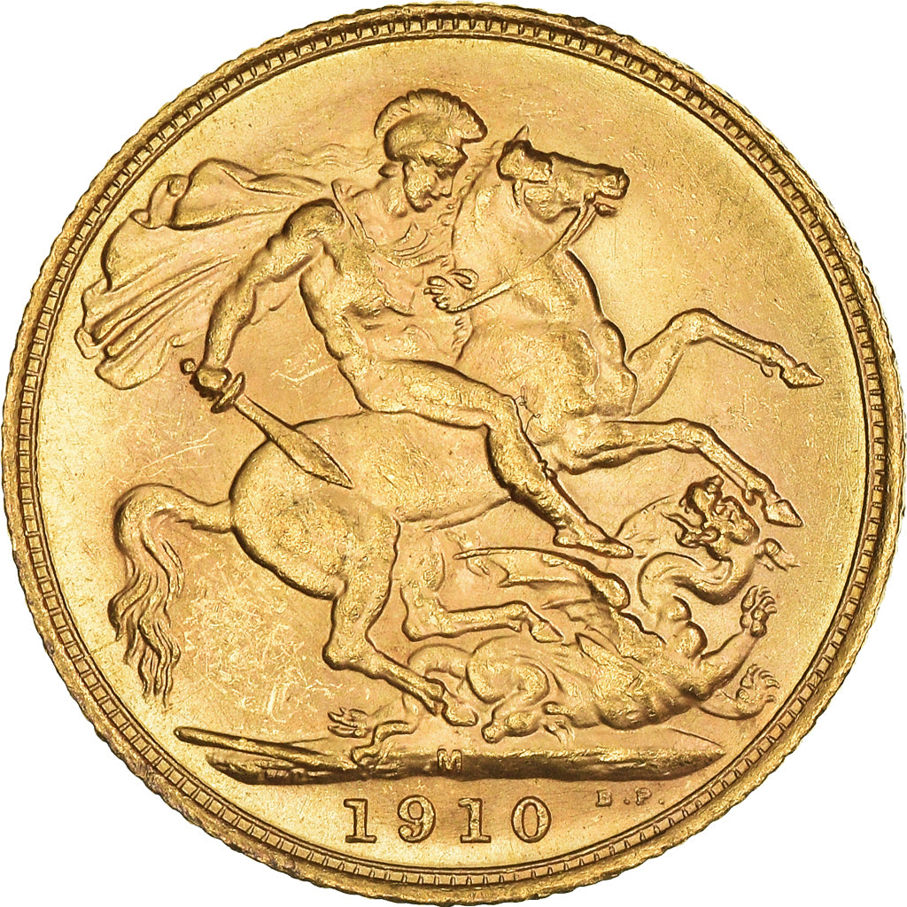 Monnaie, Grande-Bretagne, Edward VII, Sovereign, 1910, Souverain, SUP, Or