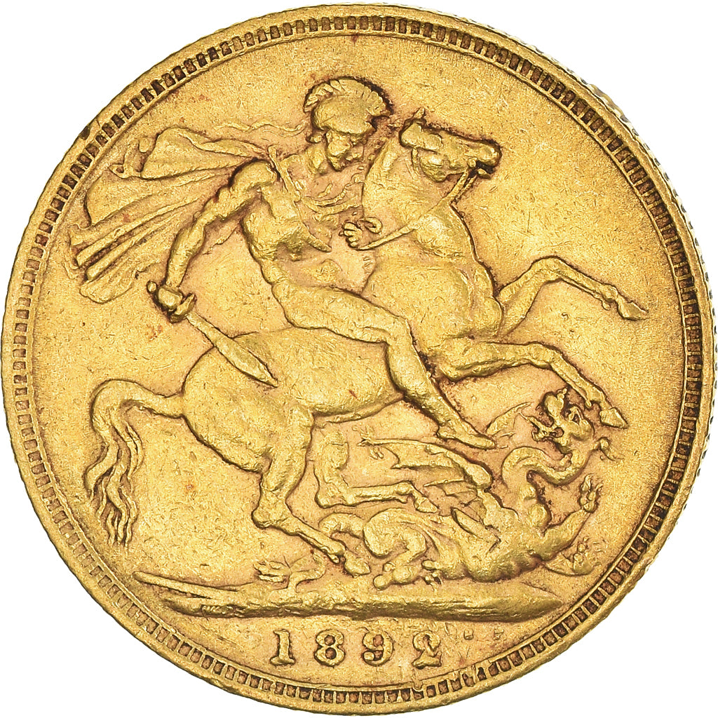Coin, Great Britain, Victoria, Sovereign, 1892, Souverain, VF(30-35), Gold