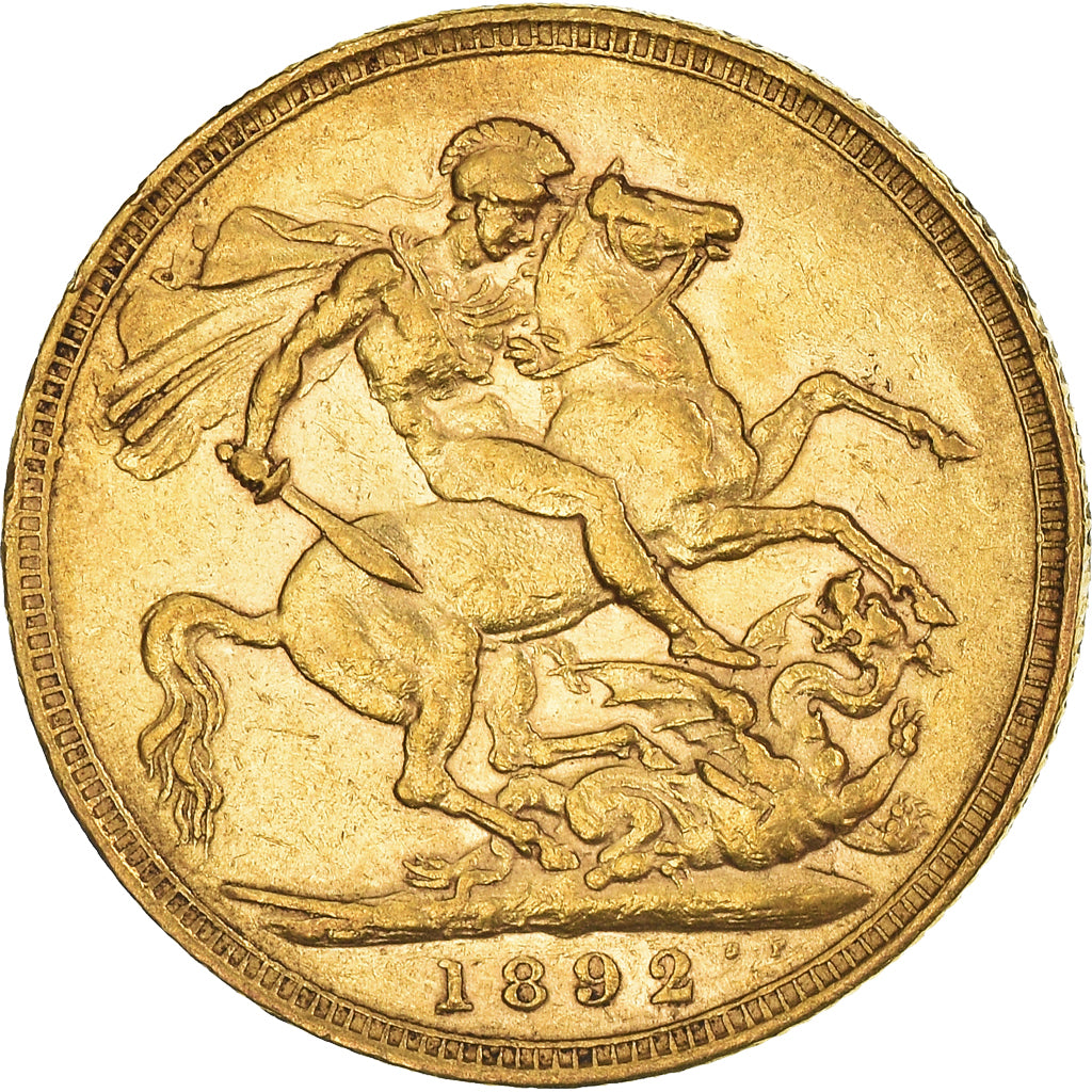 Monnaie, Grande-Bretagne, Victoria, Sovereign, 1892, Souverain, TTB, Or, KM:767