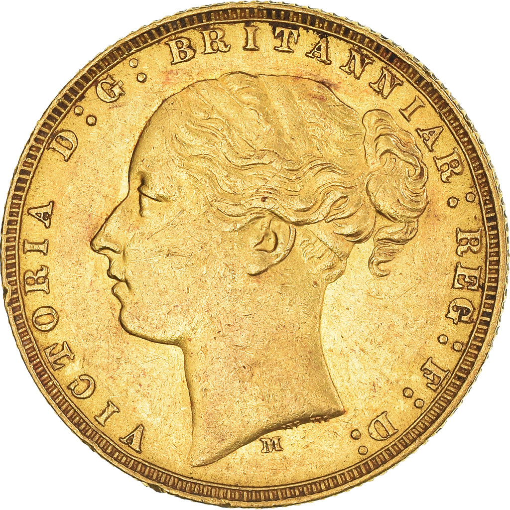 Coin, Australia, Victoria, Sovereign, 1873, Souverain, EF(40-45), Gold, KM:7
