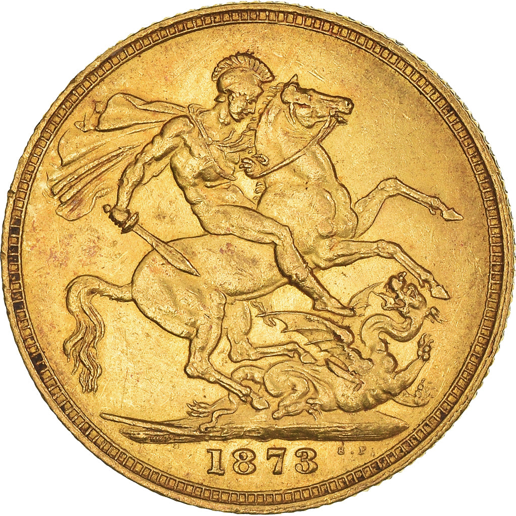 Coin, Australia, Victoria, Sovereign, 1873, Souverain, EF(40-45), Gold, KM:7