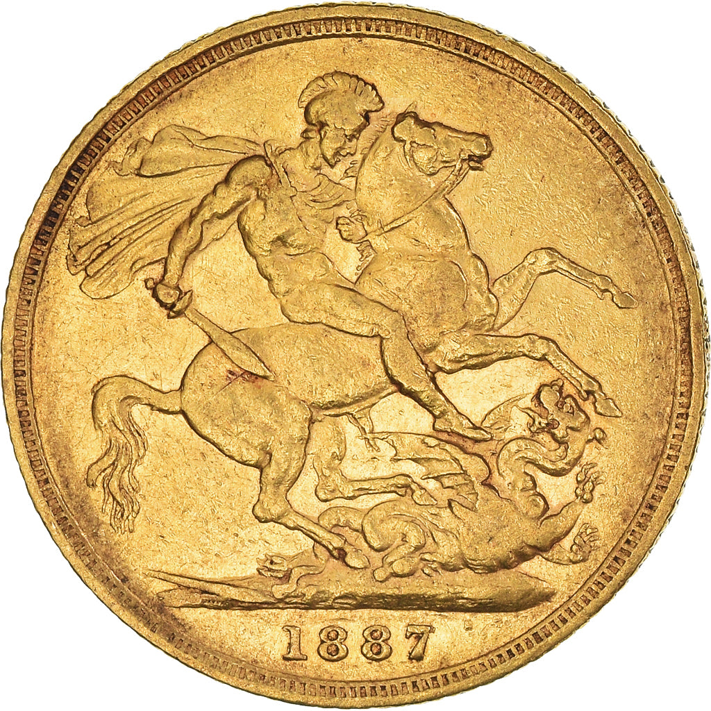 Coin, Australia, Victoria, Sovereign, 1887, Souverain, EF(40-45), Gold, KM:7