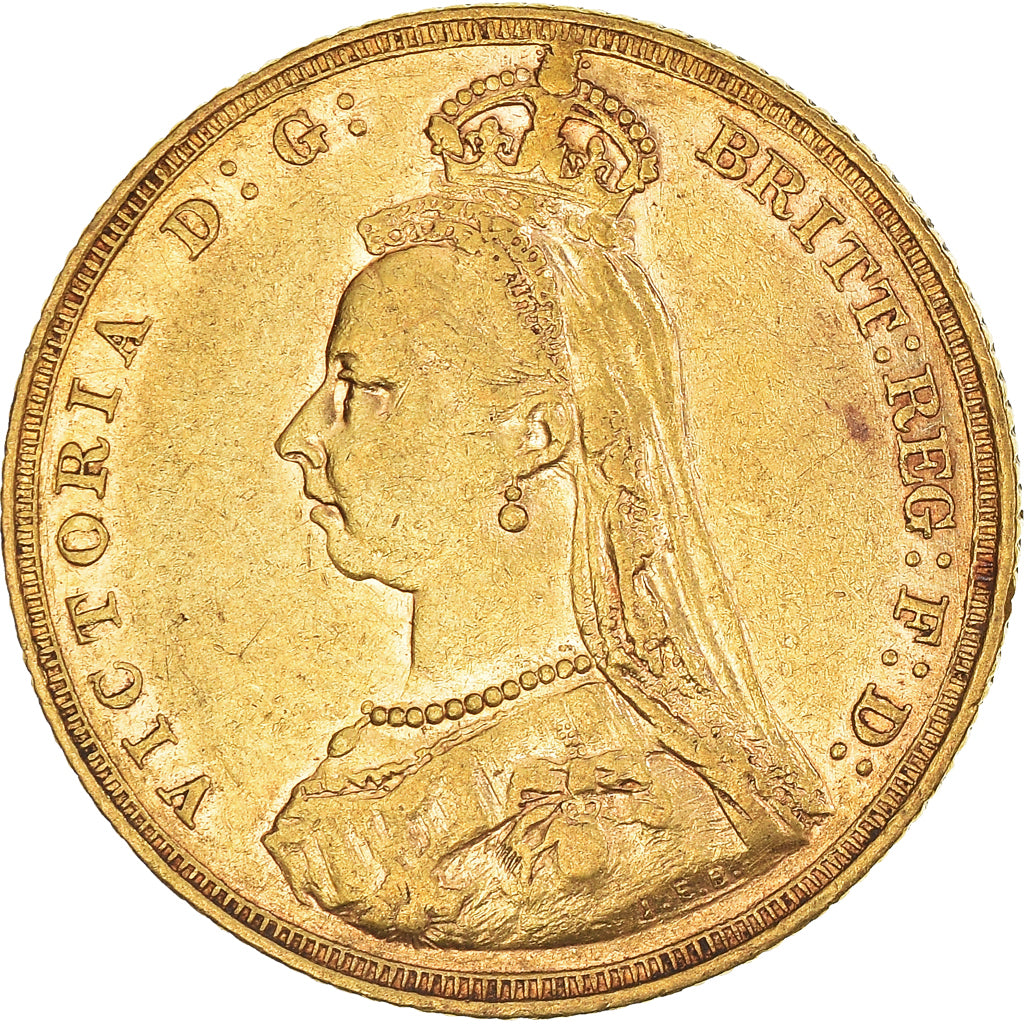 Moneda, Australia, Victoria, Sovereign, 1888, Souverain, MBC+, Oro, KM:10