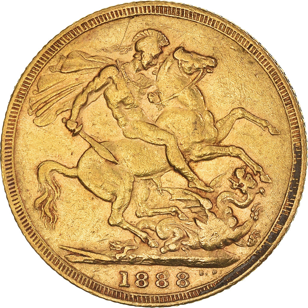 Coin, Australia, Victoria, Sovereign, 1888, Souverain, EF(40-45), Gold, KM:10