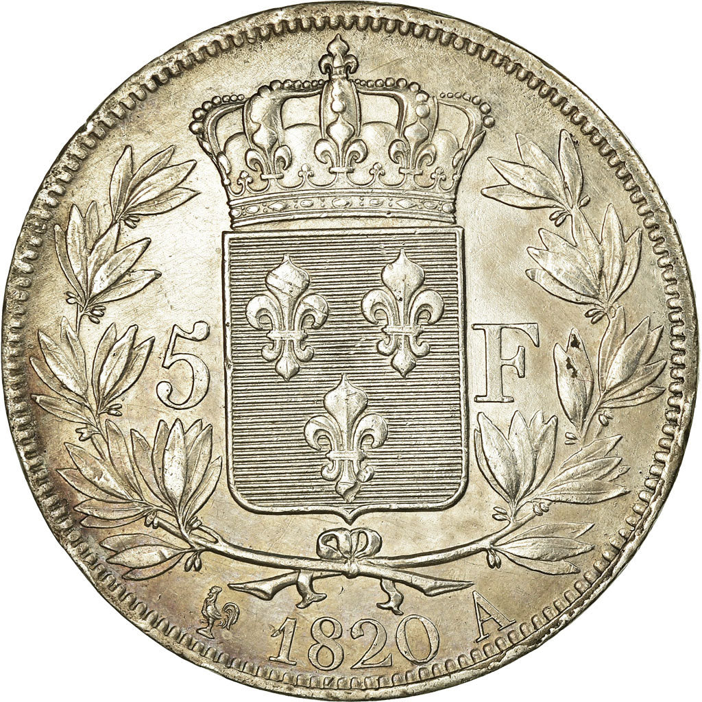 Münze, Frankreich, Louis XVIII, Louis XVIII, 5 Francs, 1820, Paris, VZ, Silber