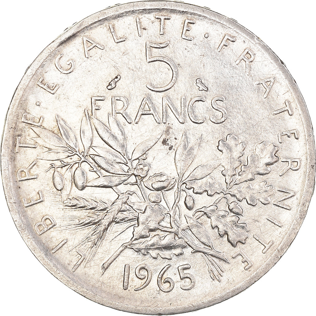 Coin, France, Semeuse, 5 Francs, 1965, EF(40-45), Silver, KM:926, Gadoury:770