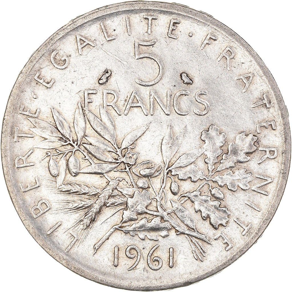 Moneta, Francia, Semeuse, 5 Francs, 1961, Paris, BB, Argento, KM:926
