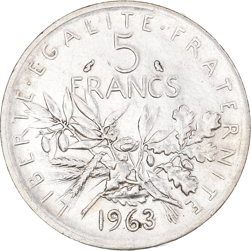 Coin, France, Semeuse, 5 Francs, 1963, Paris, MS(60-62), Silver, KM:926