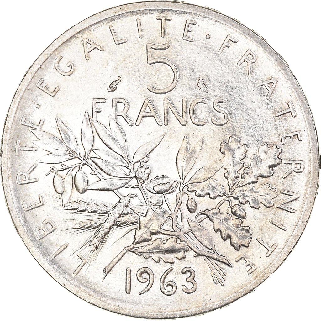 Coin, France, Semeuse, 5 Francs, 1963, Paris, MS(60-62), Silver, KM:926