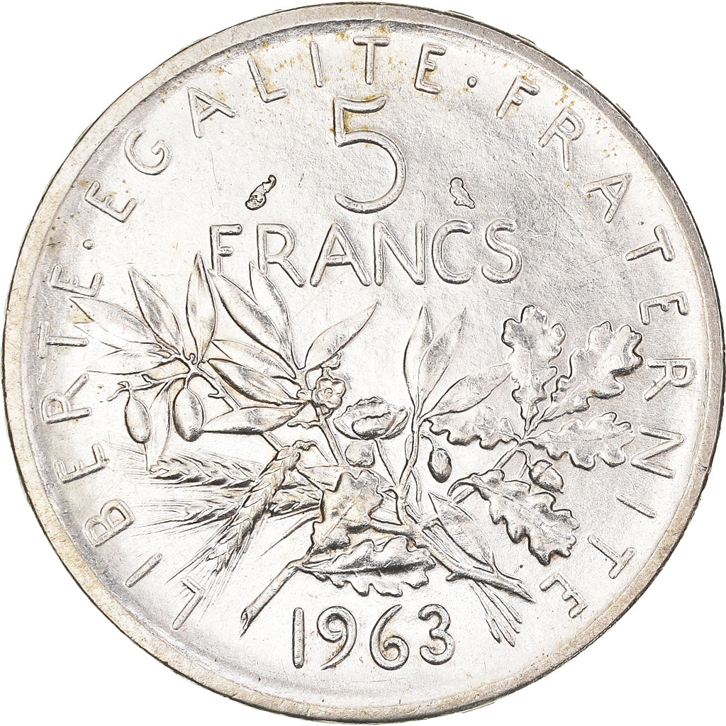 Coin, France, Semeuse, 5 Francs, 1963, Paris, AU(55-58), Silver, KM:926