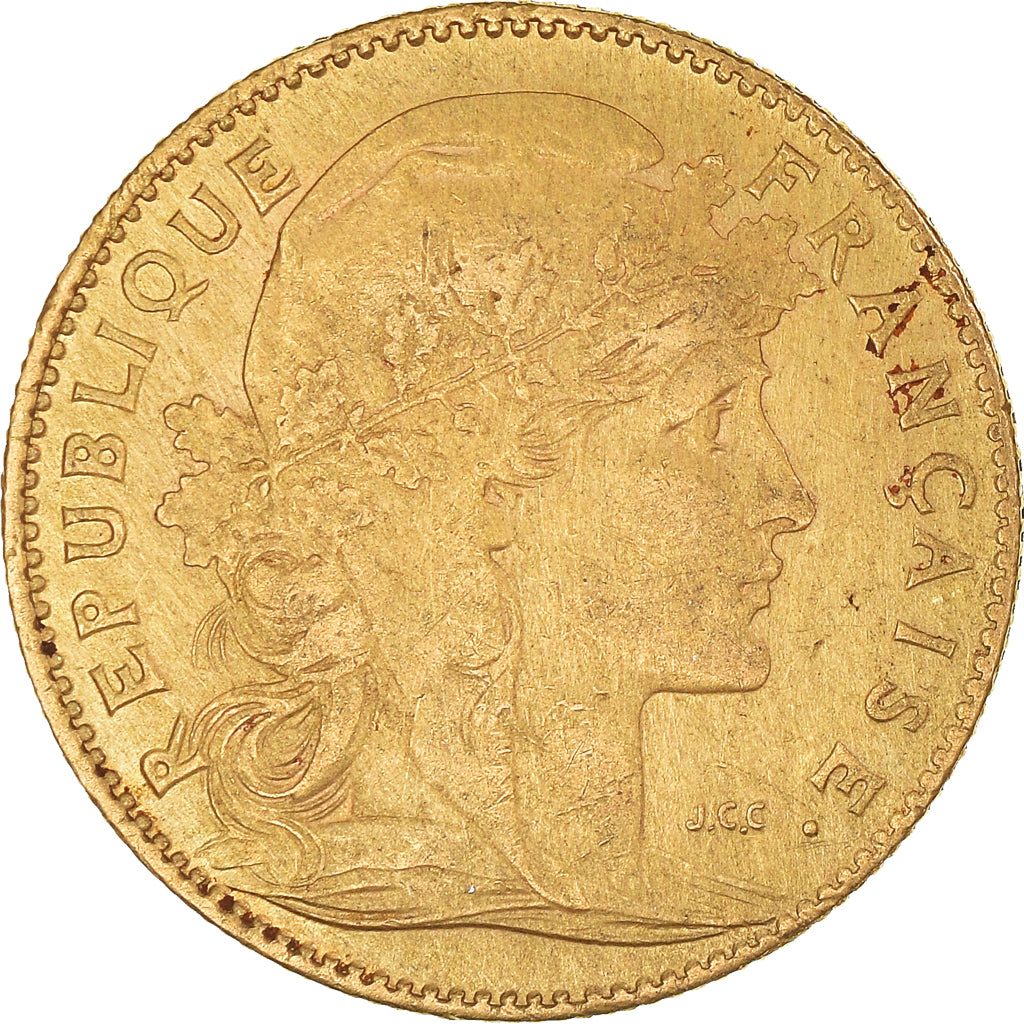 Moneta, Francia, Marianne, 10 Francs, 1905, Paris, BB+, Oro, KM:846