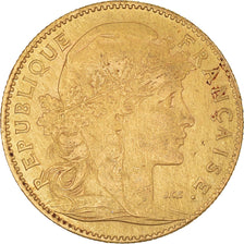 Moeda, França, Marianne, 10 Francs, 1905, Paris, AU(50-53), Dourado, KM:846