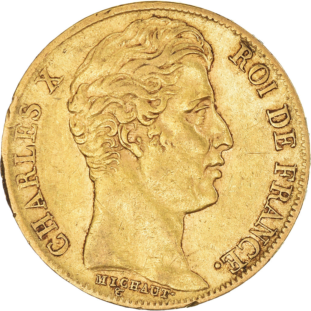 Moneda, Francia, Charles X, 20 Francs, 1830, Paris, MBC, Oro, KM:726.1