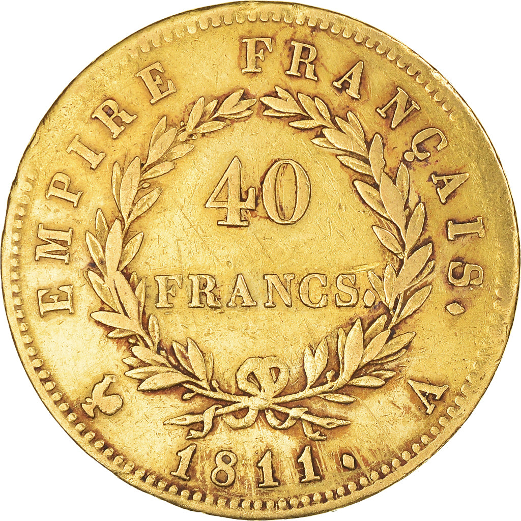 Coin, France, Napoléon I, 40 Francs, 1811, Paris, EF(40-45), Gold, KM:696.1