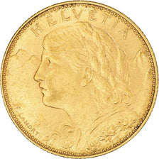 Coin, Switzerland, 10 Francs, 1913, Bern, AU(55-58), Gold, KM:36