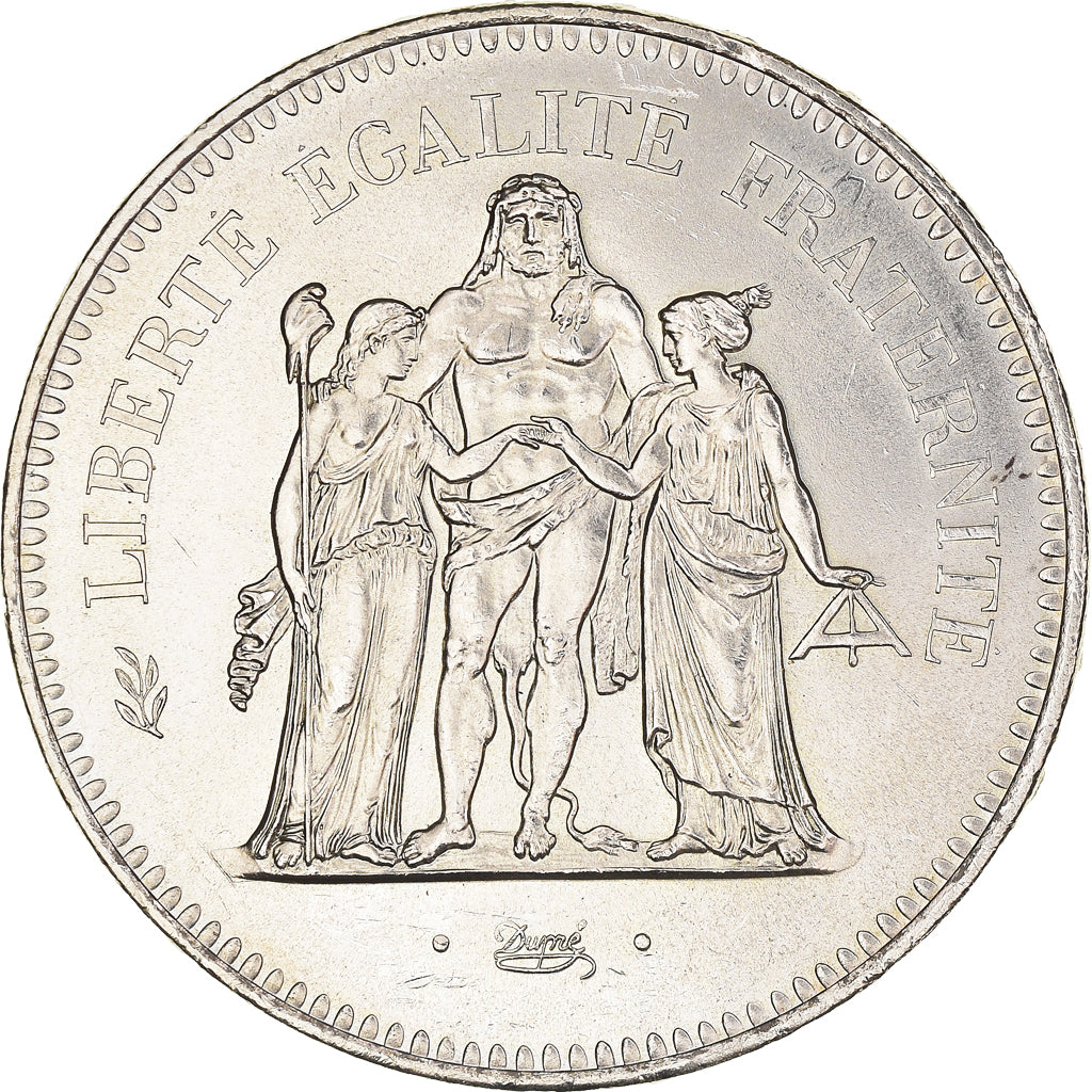 Coin, France, Hercule, 50 Francs, 1975, Paris, AU(55-58), Silver, KM:941.1