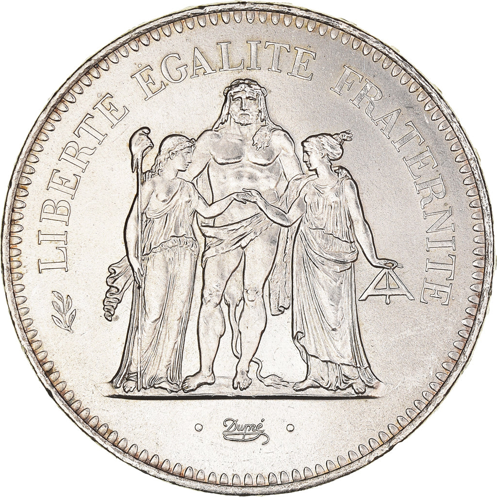 Coin, France, Hercule, 50 Francs, 1975, Paris, AU(55-58), Silver, KM:941.1