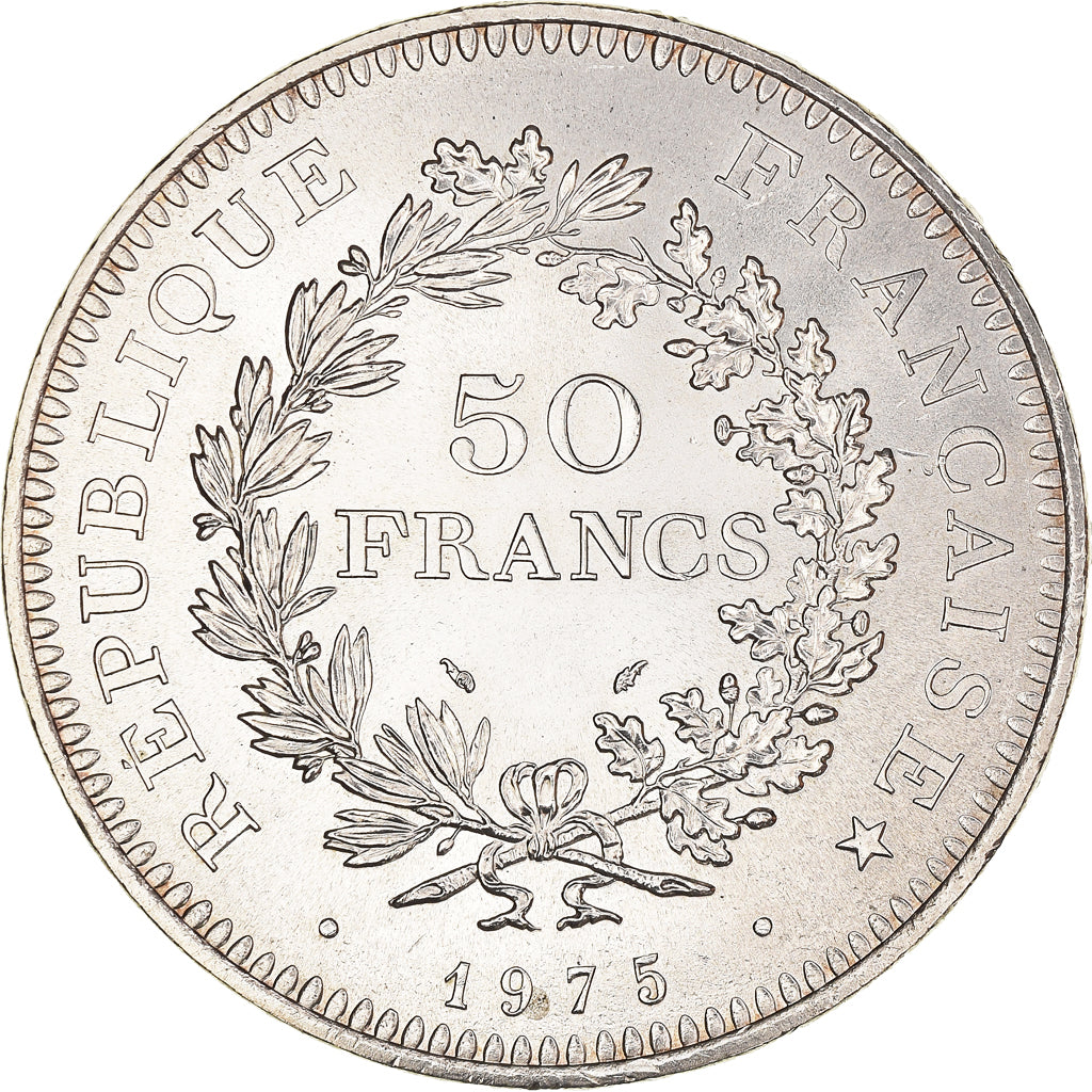 Coin, France, Hercule, 50 Francs, 1975, Paris, AU(55-58), Silver, KM:941.1