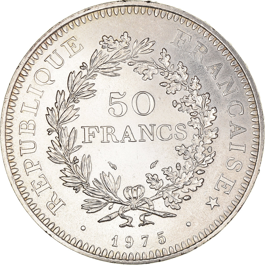 Moneta, Francia, Hercule, 50 Francs, 1975, Paris, SPL, Argento, KM:941.1