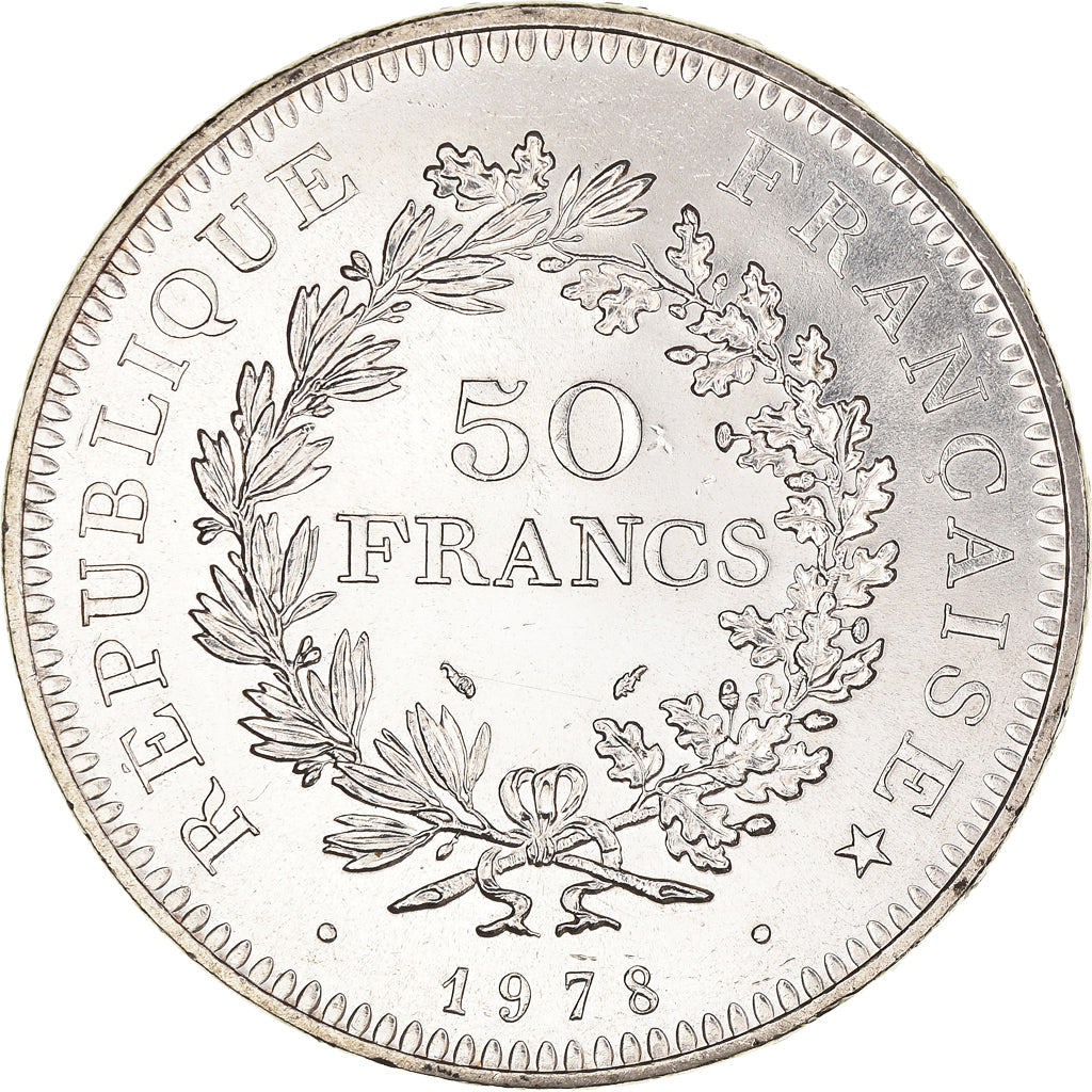 Moneta, Francia, Hercule, 50 Francs, 1978, Paris, SPL-, Argento, KM:941.1