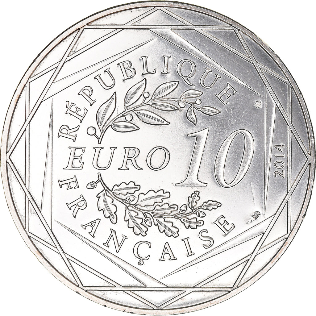France, 10 Euro, 2014, Sempé Égalité Hiver, MS(63), Silver, Gadoury:EU718