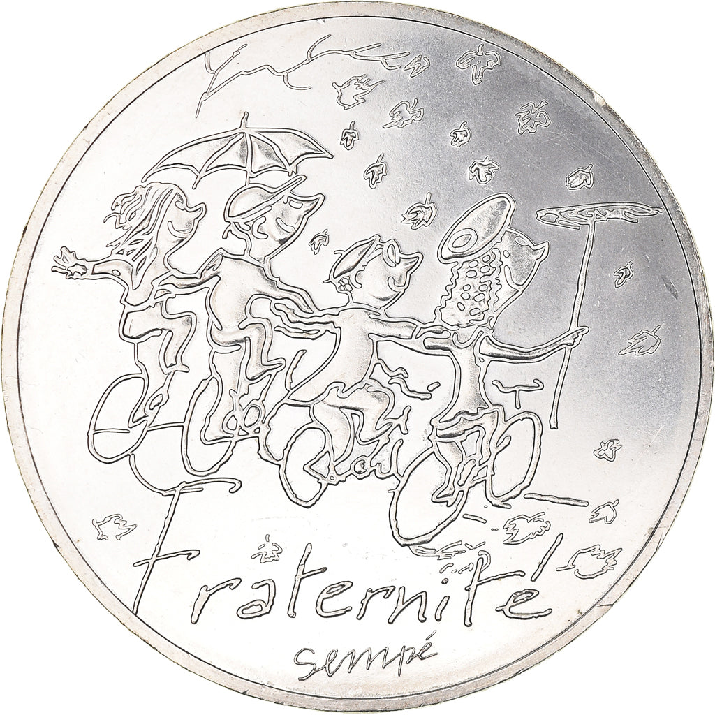France, 10 Euro, Fraternité Automne Sempé, 2014, Paris, MS(63), Silver