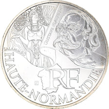 France, 10 Euro, Haute Normandie, 2012, Paris, MS(63), Silver, KM:1874