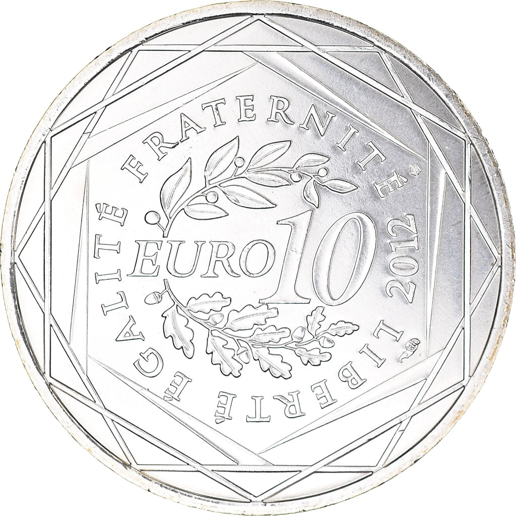 France, 10 Euro, Haute Normandie, 2012, Paris, MS(63), Silver, KM:1874
