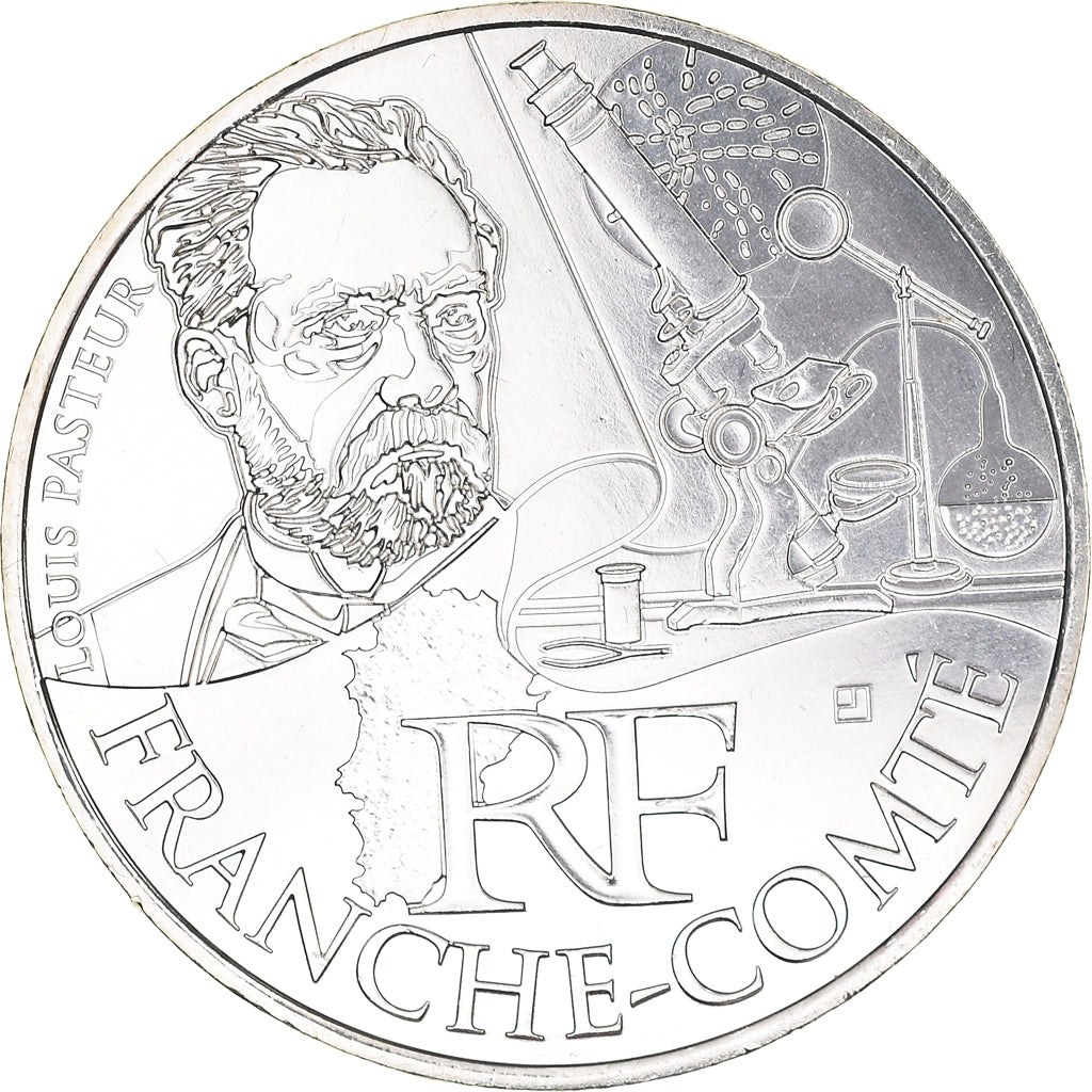 France, 10 Euro, Franche-Comté, 2012, Paris, MS(65-70), Silver, KM:1871