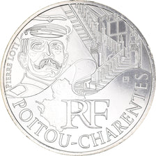 France, 10 Euro, Poitou-Charentes, 2012, Paris, MS(65-70), Silver, KM:1883