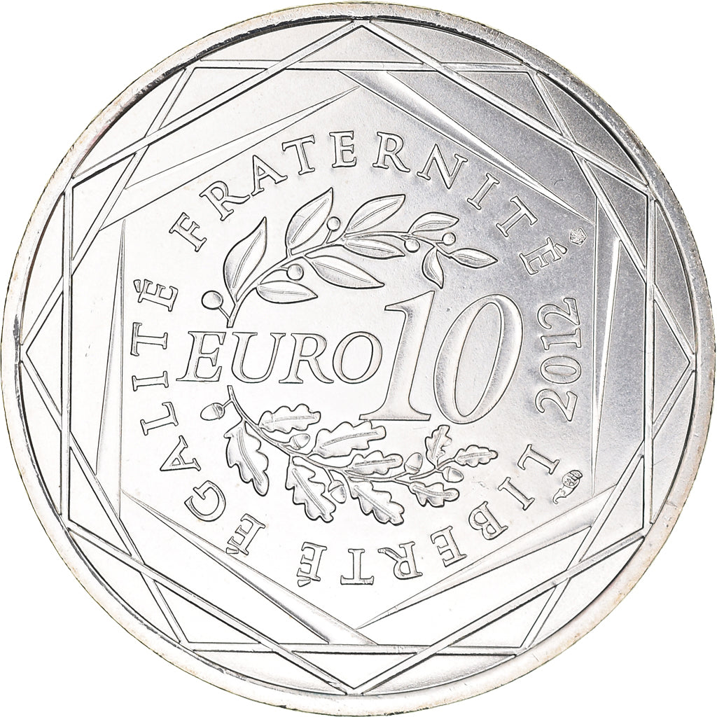 France, 10 Euro, Poitou-Charentes, 2012, Paris, MS(65-70), Silver, KM:1883