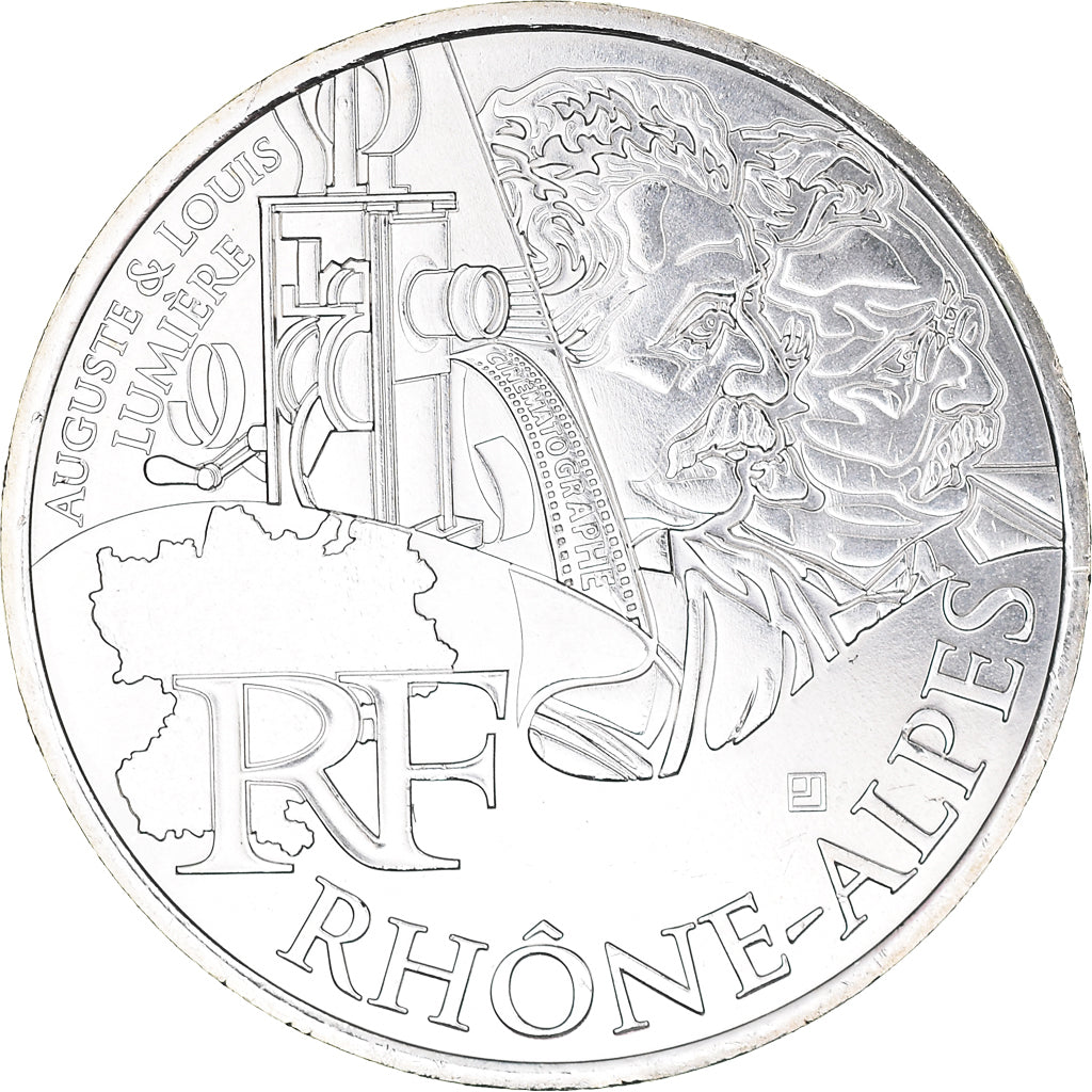 França, 10 Euro, Rhône Alpes, Euros des régions, 2012, Paris, Rhône-Alpes