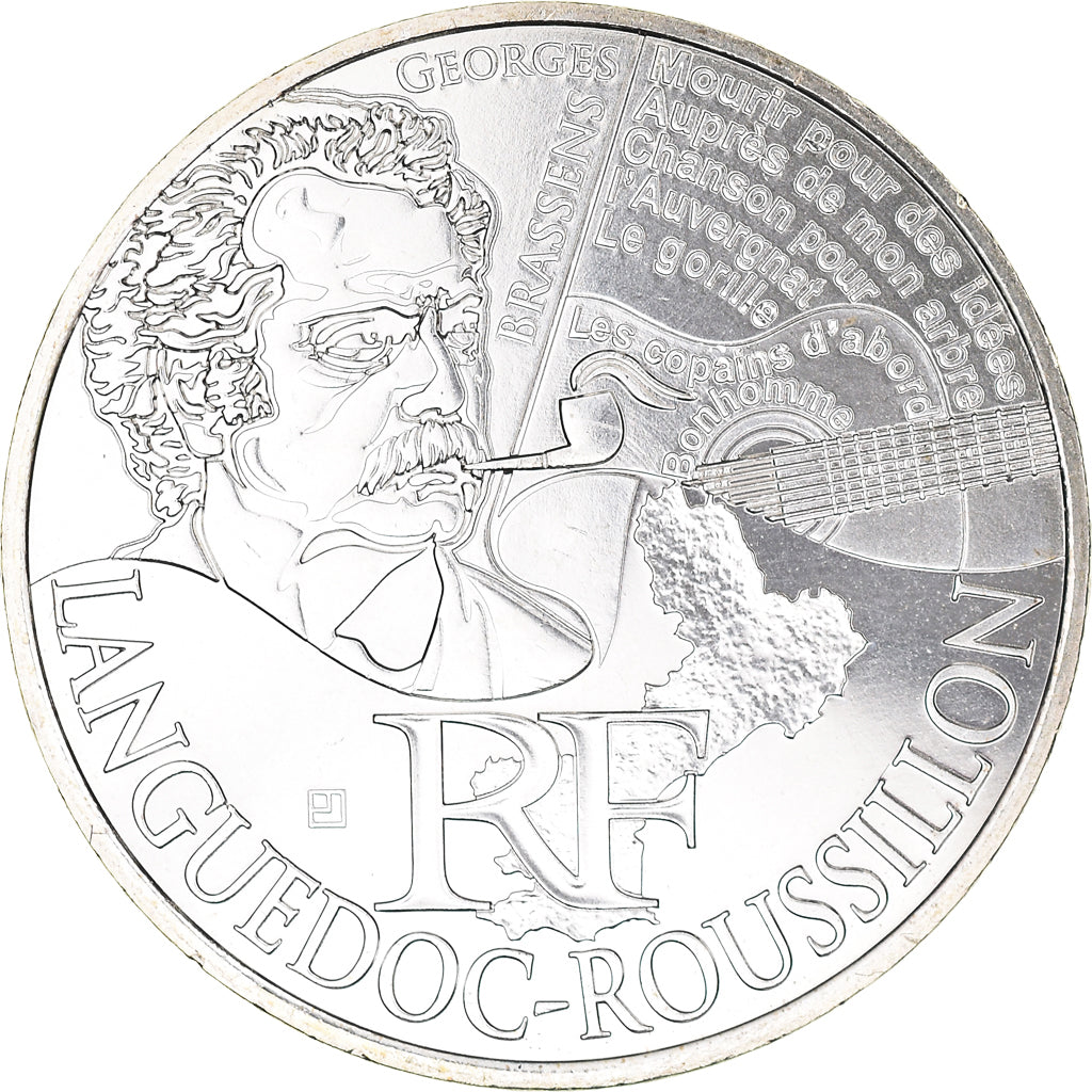 France, 10 Euro, Languedoc-Rousillon, 2012, Paris, MS(65-70), Silver, KM:1877