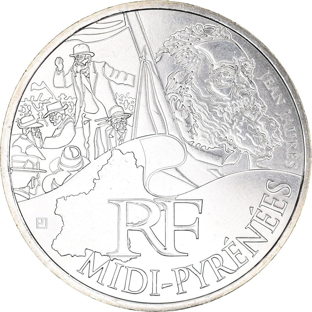 France, 10 Euro, Midi-Pyrénées, 2012, Paris, MS(65-70), Silver, KM:1887
