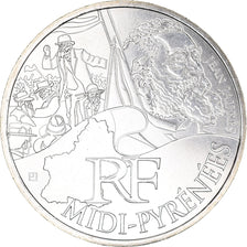 France, 10 Euro, Midi-Pyrénées, 2012, Paris, MS(65-70), Silver, KM:1887