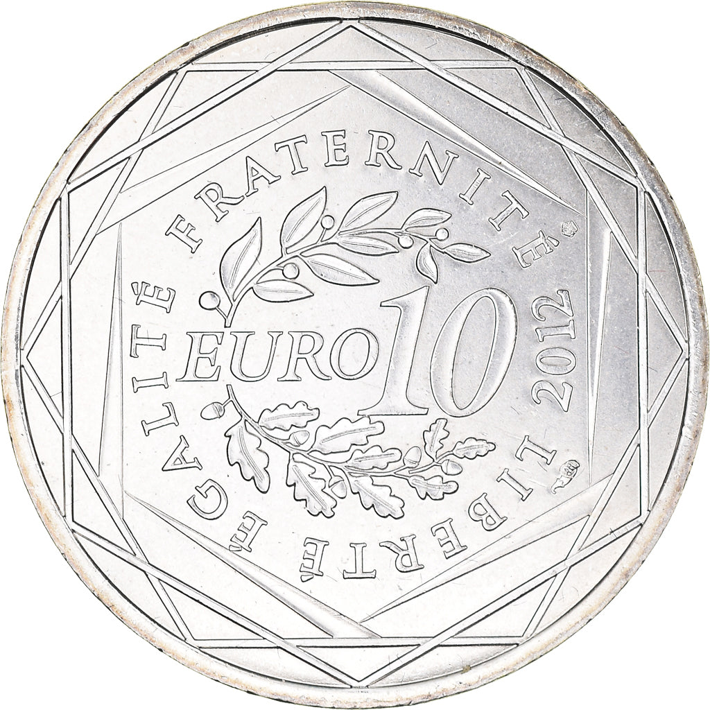 France, 10 Euro, Bourgogne, 2012, Paris, MS(65-70), Silver, Gadoury:EU514