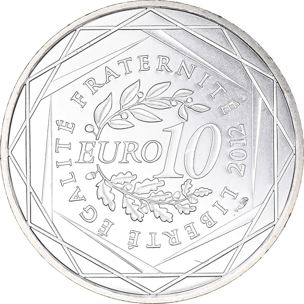 France, 10 Euro, 2012, Paris, Martinique, MS(65-70), Silver, KM:1879