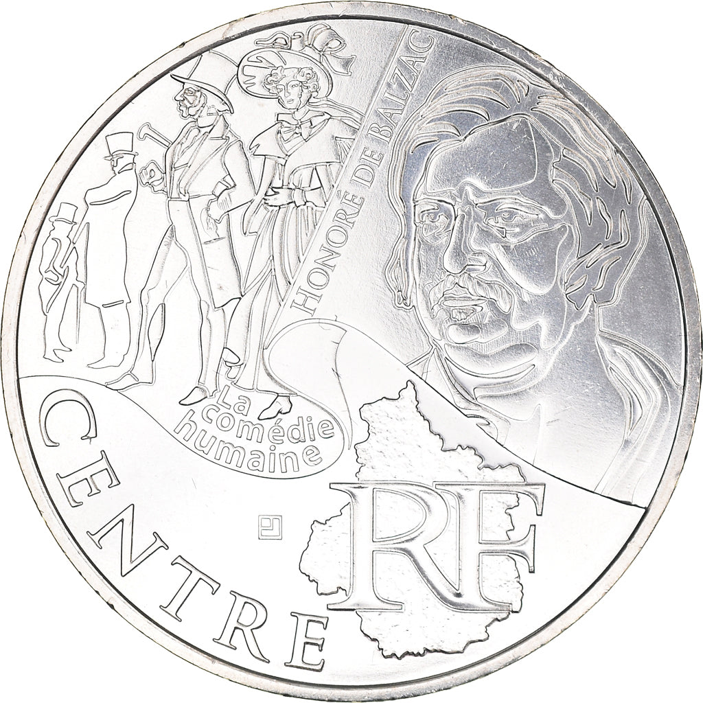 France, 10 Euro, Centre, Euros des régions, 2012, FDC, FDC, Argent
