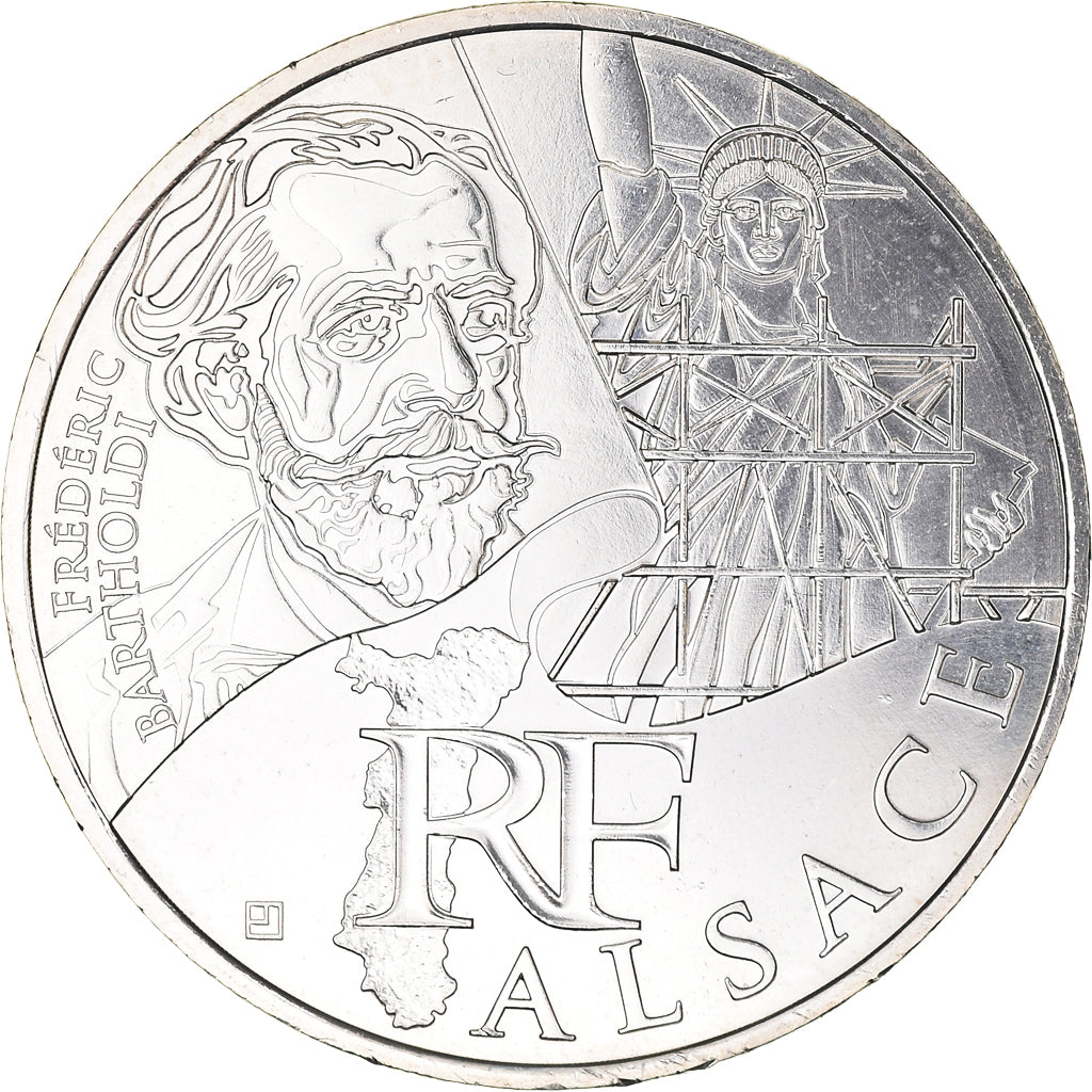 France, 10 Euro, Alsace, 2012, Paris, MS(65-70), Silver, KM:1870