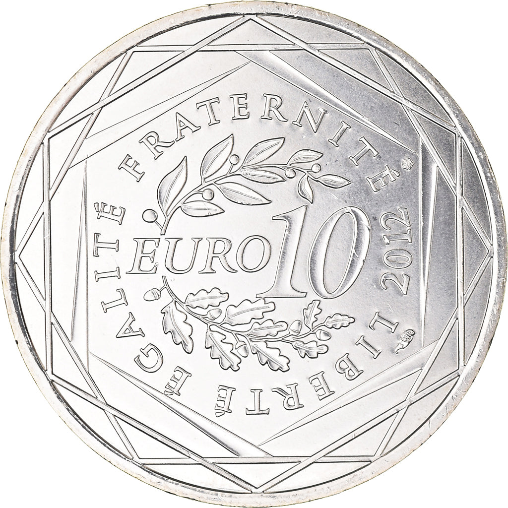 France, 10 Euro, Alsace, 2012, Paris, MS(65-70), Silver, KM:1870