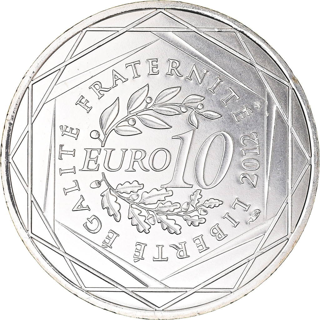 France, 10 Euro, Euros des régions, 2012, Paris, Mayotte, MS(65-70), Silver