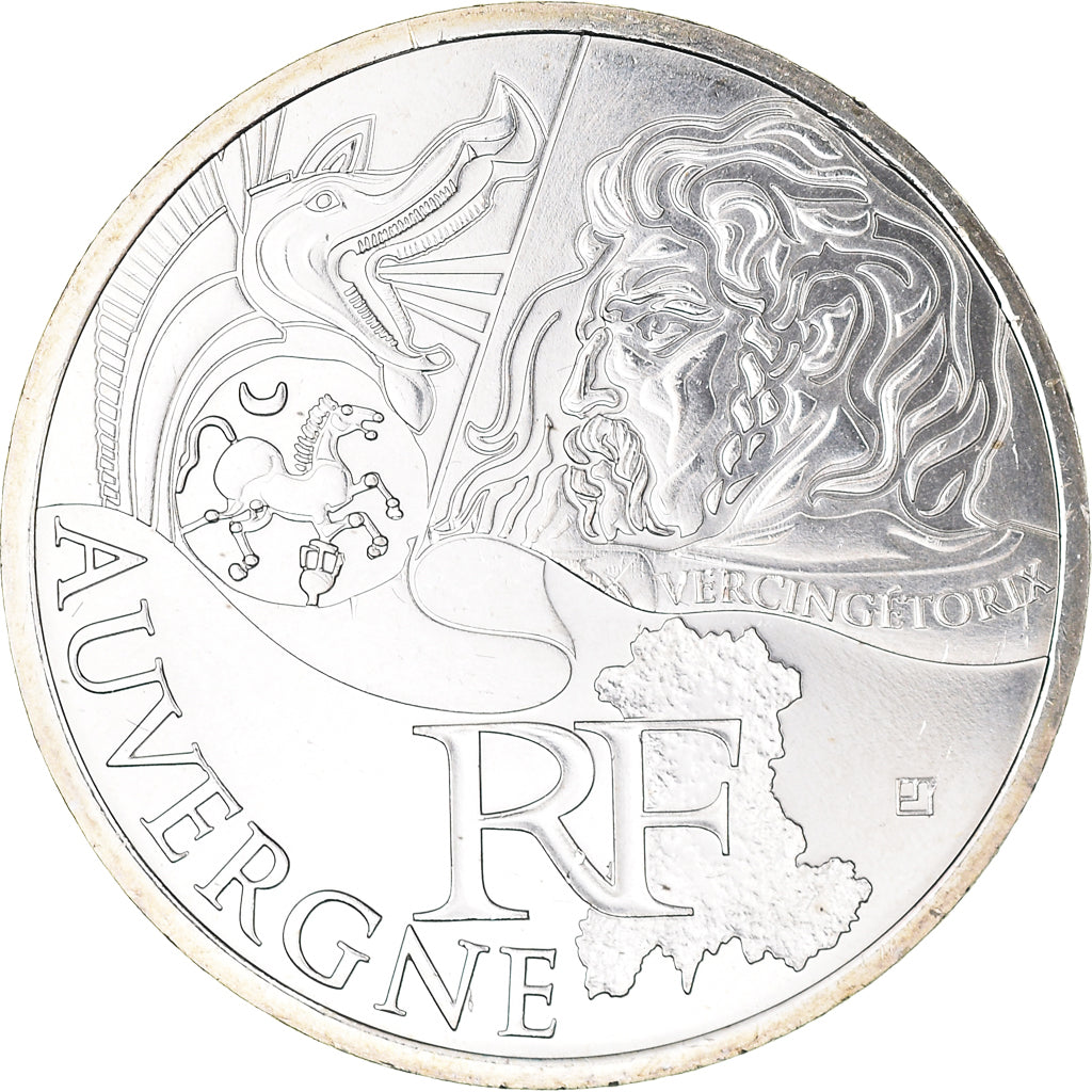 France, 10 Euro, Auvergne, 2012, Paris, MS(65-70), Silver, Gadoury:EU514