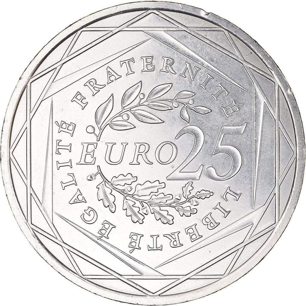 France, 25 Euro, 2009, Semeuse, MS(63), Silver, Gadoury:EU338, KM:1581